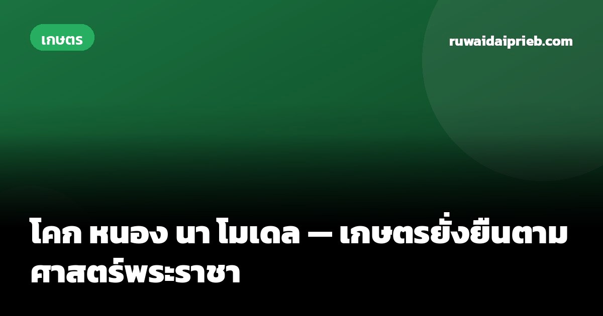 โคก หนอง นา โมเดล — เกษตรยั่งยืนตามศาสตร์พระราชา